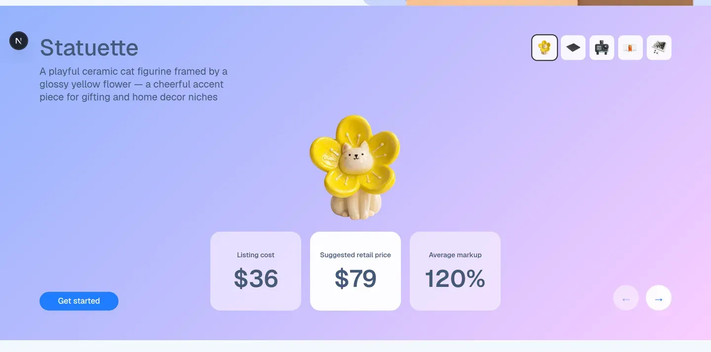 Droplox product example: paid $36, suggested retail $79, around 120% markup
